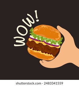 party, hand, takeaway, sauce, unhealthy, set, kawaii, product, fat, creative, background, cartoon, hamburger vector, object, poster, food and drink, hamburger isolated, fast food, hamburger, isolated,