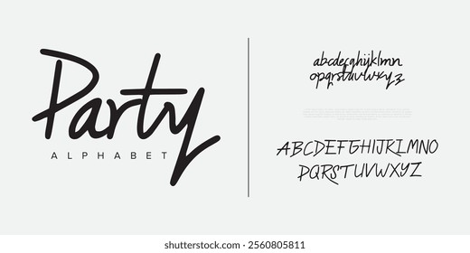 Party handwrite font Calligraphy Logotype Script Brush Font Type Font lettering handwritten