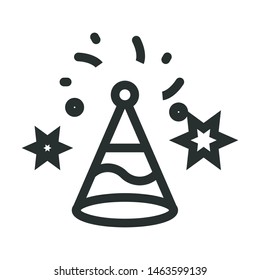 party hat, birthday - minimal line web icon. simple vector illustration. concept for infographic, website or app.