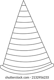 Partyhut, Schwarz-Weiß-Zeichentrickgrafik