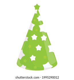 Party hat bright green icon. Cartoon of Party hat bright green vector icon for web design isolated on white background