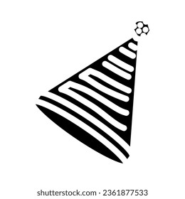 party hat cap glyph icon vector. party hat cap sign. isolated symbol illustration