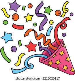 Party Hat Cartoon Colored Clipart Illustration