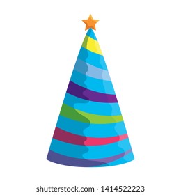 party hat celebration icon vector illustration