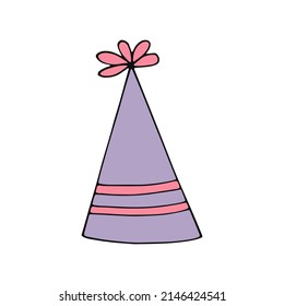 sombrero de fiesta con círculos. estilo doodle dibujado a mano.
