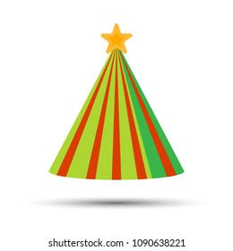 Party hat cone. Capt. Accessory, symbol of the holiday. Birthday . Vector illustration. 