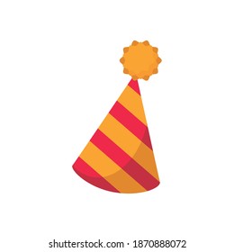 party hat cone flat style icon vector illustration design
