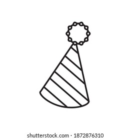 party hat cone line style icon vector illustration design