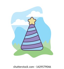 party hat decorative in landscape