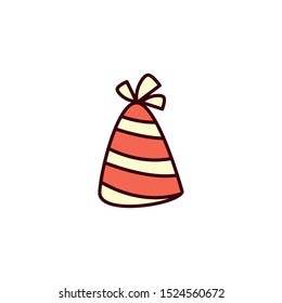 party hat decorative on white background vector illustration desing