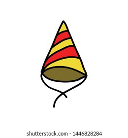 party hat doodle icon, vector illustration