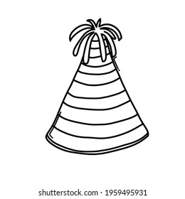Party hat Doodle vector icon. Drawing sketch illustration hand drawn cartoon line.