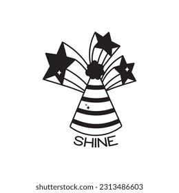 Esbozo vectorial del doodle de Party Hat Sticker. archivo EPS 10