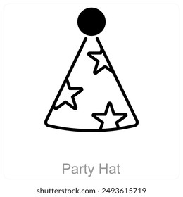 Party Hat and festive icon concept