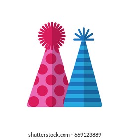 Party hat flat icon, filled vector sign, colorful pictogram isolated on white. Symbol, logo illustration. Flat style design