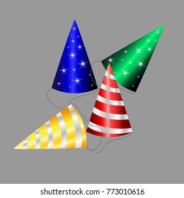 Party Hat and gold confetti