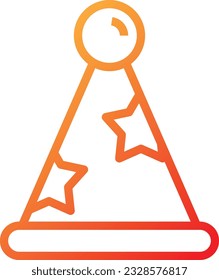 Party Hat Gradient Icon - Single Icon, Vector