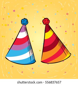 Party Hat. Hand Drawn Vector Illustration.