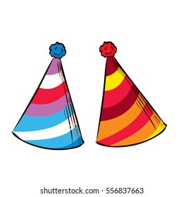 Party Hat. Hand Drawn Vector Illustration.