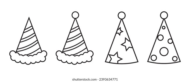 Party hat icon. party accessory set vector ilustration.