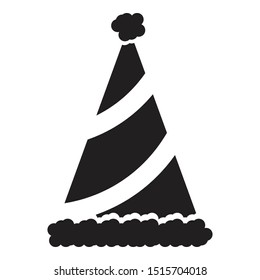 party hat icon black and isolated vector illustration