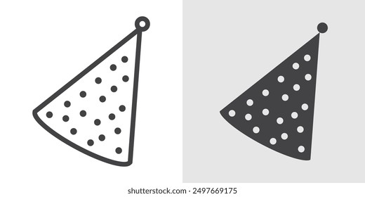 Party Hut Symbol Schwarze Linie Kunst Vektor Logo Set