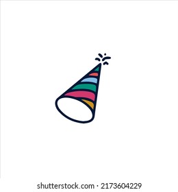 Party hat icon design stock illustration on white background 