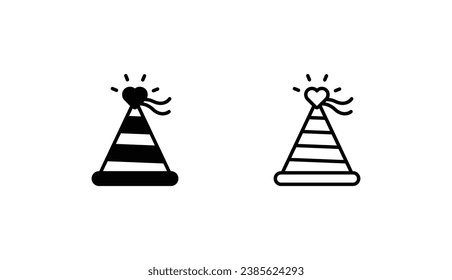 Diseño de icono de Sombrero de Parte con ilustración de fondo blanco