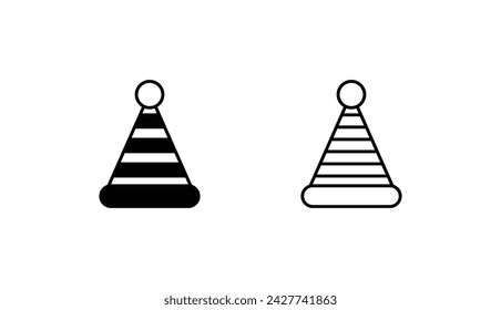 Party Hut Icon Design mit weißem Hintergrund Stock Illustration