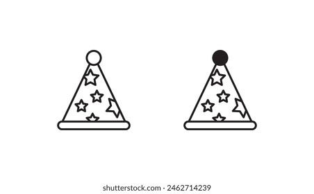 Diseño del icono del sombrero de fiesta con el fondo blanco