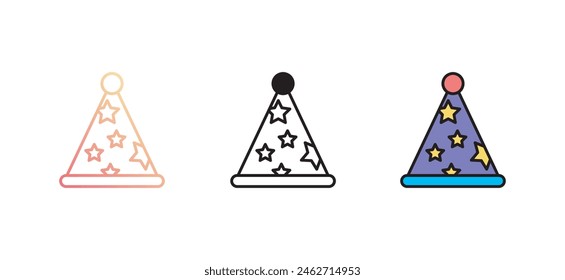 Party Hat icon design with white background stock illustration