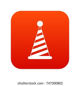 Party hat icon digital red for any design isolated on white vector illustration