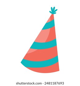 Icono de sombrero de fiesta diseño aislado en blanco.