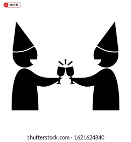 party hat icon isolated sign symbol vector illustration - high quality black style vector icons
