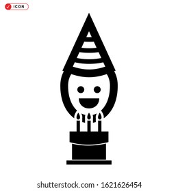 party hat icon isolated sign symbol vector illustration - high quality black style vector icons
