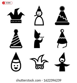party hat icon isolated sign symbol vector illustration - Collection of high quality black style vector icons
