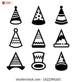 party hat icon isolated sign symbol vector illustration - Collection of high quality black style vector icons

