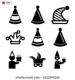 party hat icon isolated sign symbol vector illustration - Collection of high quality black style vector icons
