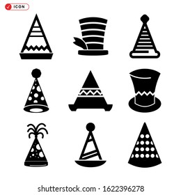 party hat icon isolated sign symbol vector illustration - Collection of high quality black style vector icons
