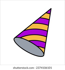 party hat icon in line style. party hat vector illustration on white background