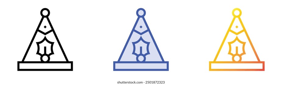 party hat icon. Linear, Blue Fill and Gradient Style Design Isolated On White Background