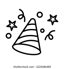 Fiesta, símbolo de la parte de los sombreros, símbolo de diseño de la plantilla de vectores, símbolo de ilustración y píxeles de símbolo perfecto