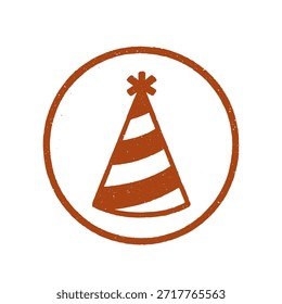 Vector del sello del logotipo del sombrero del partido en el fondo blanco
Icono de sello de Vector