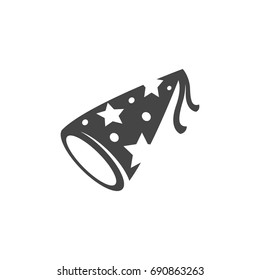 Party hat icon on white background. Party hat vector logo illustration isolated sign symbol. Modern pictogram for web graphics