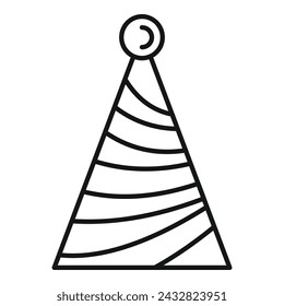 Party hat icon outline vector. Carnival fun cone. Star accessory