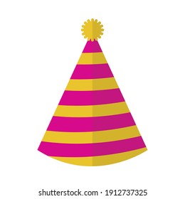 party hat icon over white background, colorful design, vector illustration