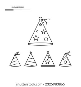 Party Hat Icon Set Vector Design. 