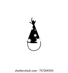 Party hat icon. Simple Christmas, New Year icon. Can be used as web element, playing design icon on white background
