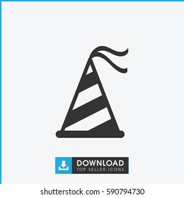 party hat icon. Simple filled party hat vector icon. On white background.