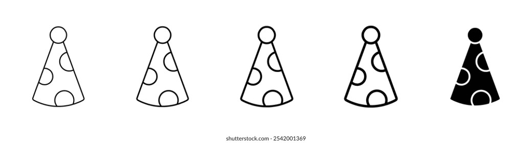 Icono de sombrero de fiesta Ilustración de contorno simple
